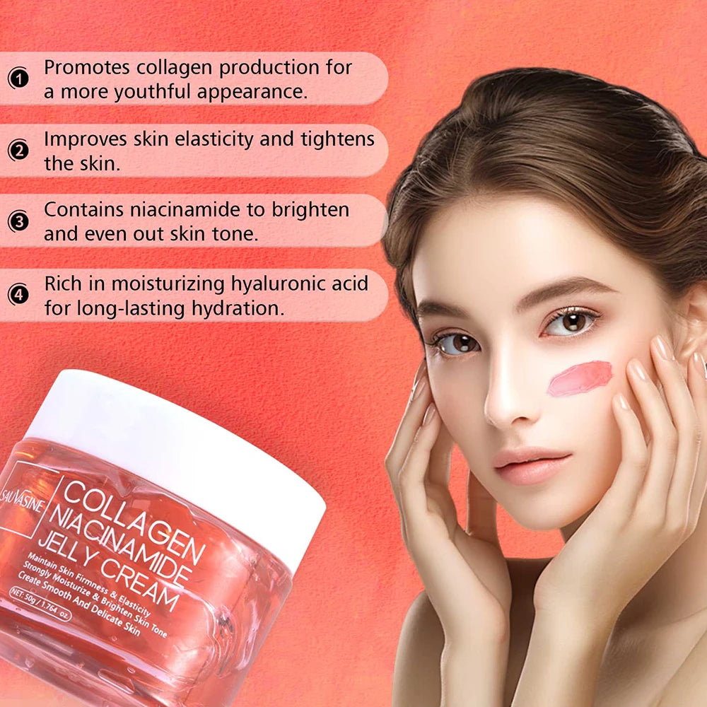24h Glow & Lifted Collagen Jelly Cream Niacinamide And Hydrolyzed Collagen Strengthen The Skin Barrier And Moisturize The Skin