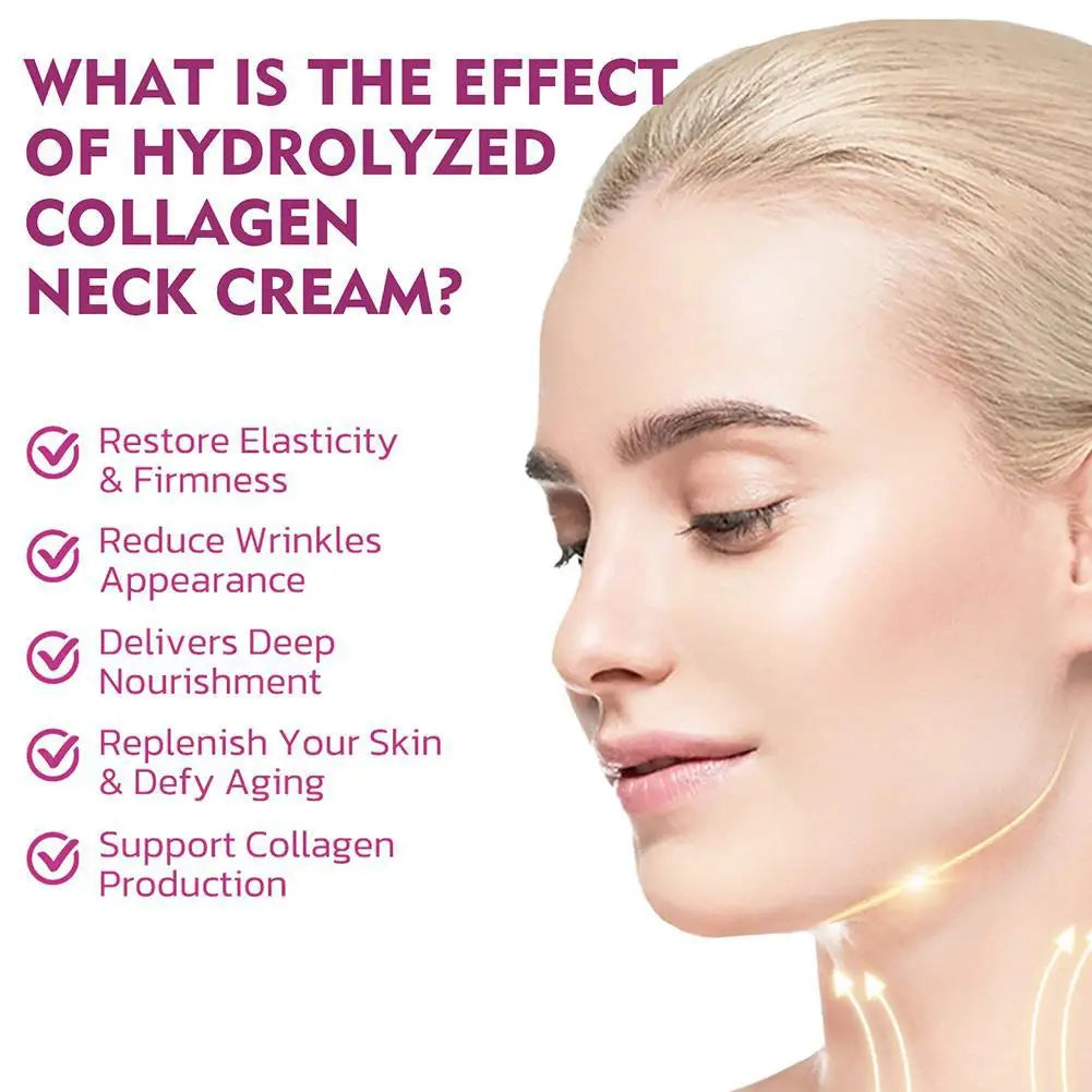 Collagen Neck Cream Nourishing Moisturizes, Lifts, Firms Neck, Reduces Double Chin and Fine Lines, Anti-Aging Rejuvenation